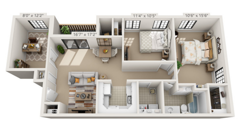 a floor plan is shown in this rendering